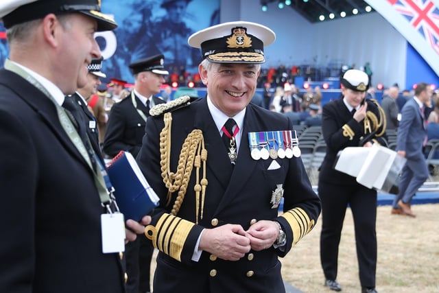 First Sea Lord Admiral Sir Philip Jones during the commemorations for the 75th Anniversary of the D-Day landings at Southsea Common in Portsmouth.