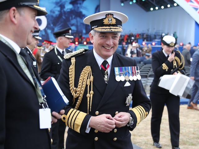 First Sea Lord Admiral Sir Philip Jones during the commemorations for the 75th Anniversary of the D-Day landings at Southsea Common in Portsmouth.