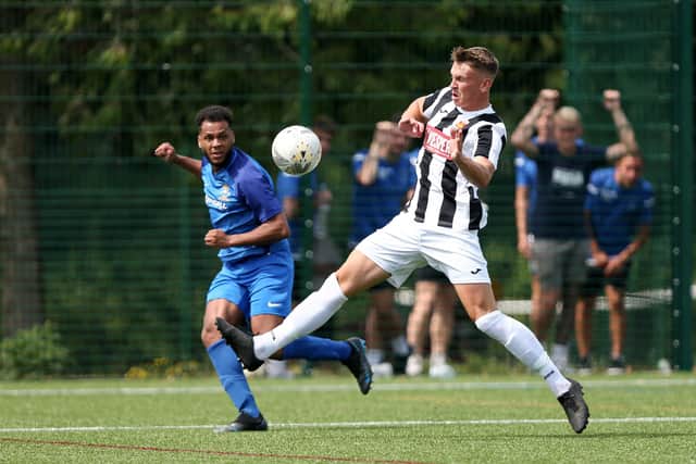Rudi Blankson, left, scored four goals after coming on as a sub against Portland at the weekend. Picture: Chris Moorhouse