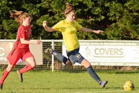 Kim Whitcombe in action for Moneyfields Ladies, who have been denied possible promotion due to the FA's decision to declare some non-league football null and void. Picture: Keith Woodland