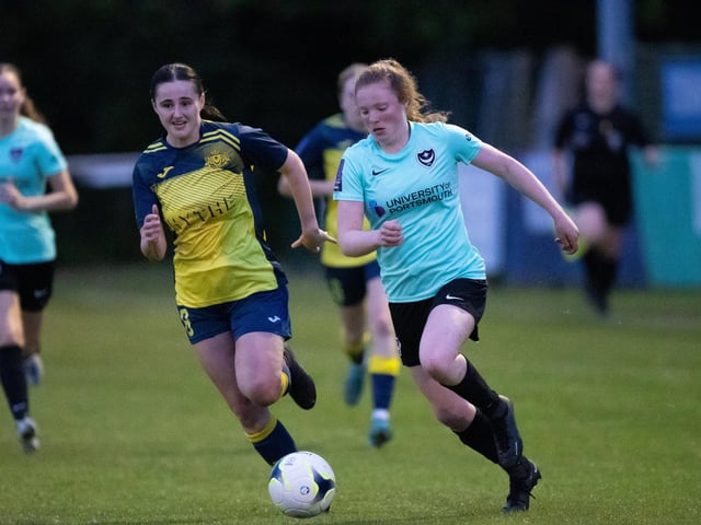 Portsmouth (light blue) v Moneyfields. Picture by Alex Shute