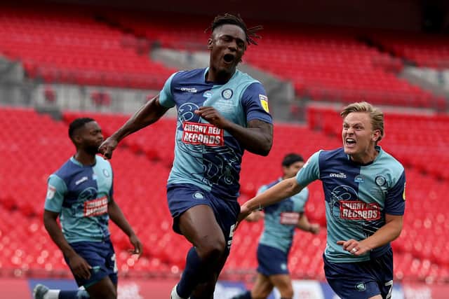 Anthony Stewart celebrates his first-half opener.  Picture: Catherine Ivill/Getty Images