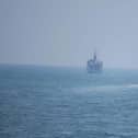 HMS Chiddingfold and OPV Sheraouh on August 29 in the Gulf. Picture: Ian Miller/Royal Navy.