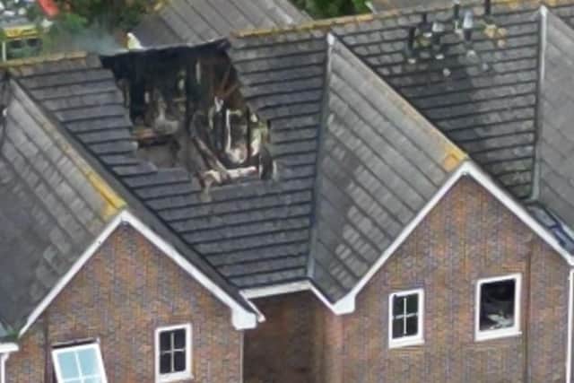 Fire damage at Somerset Court in Gosport. Pic Ian Levings, Gosport Aerial Photography