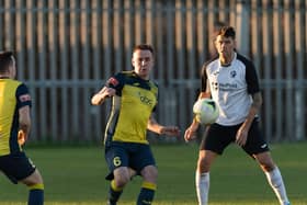 Moneyfields defender Tom Cain went in goal for the final stages of his side's victory at Fareham Town Picture: Keith Woodland (181221-8)