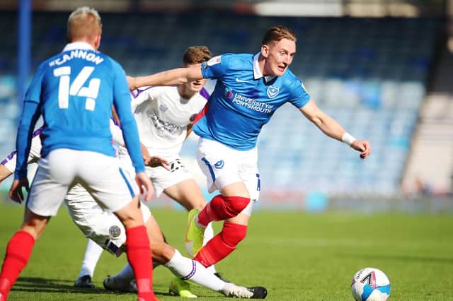 Ronan Curtis is recalled to Pompey's side against MK Dons this afternoon. Picture: Joe Pepler
