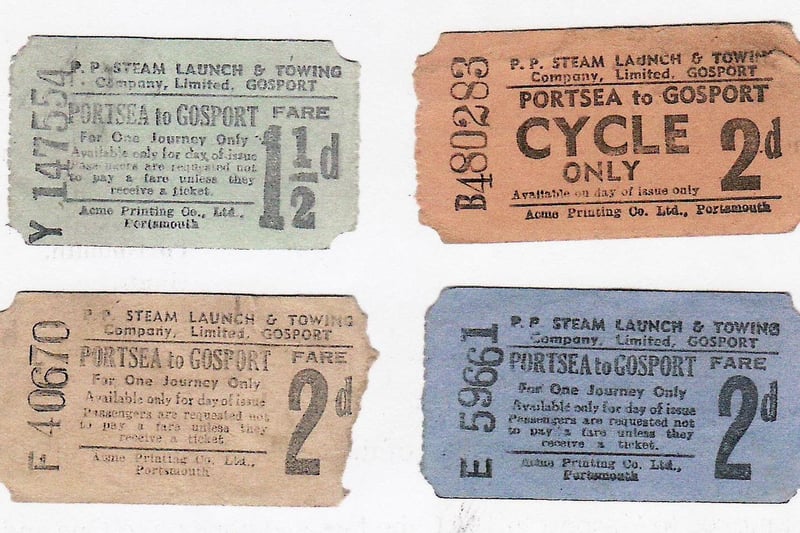 Some of Guy Denman's collection of Gosport ferry tickets