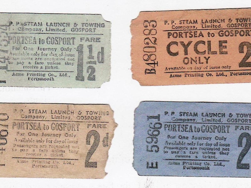 Some of Guy Denman's collection of Gosport ferry tickets