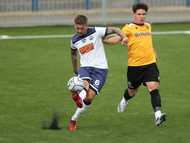 Sam Magri, left, is a major doubt for Wednesday's home National League South game against Dulwich Hamlet. Pic: Dave Haines.

(Photo credit should read Picture/s by Dave Haines)