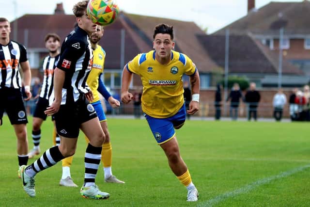 Tommy Higgs made his first Gosport start against Dorchester. Picture by Tom Phillips