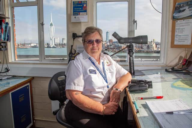 National Coastwatch at Fort Blockhouse, Gosport on Tuesday 30th August 2022
Pictured: Erica Dawtry at the watch tower.

Picture: Habibur Rahman