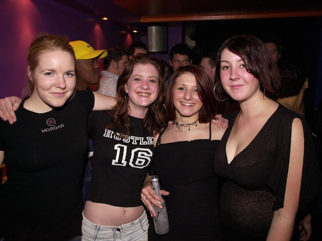 Clubbers enjoying a night out at Bar Bluu in Southsea in the 00s
