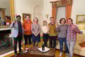 Becketts manager Terence Carvalho, far left, with the other contestants in Four in a Bed
