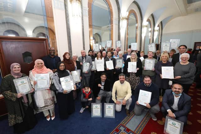 Outstanding volunteers were honoured for their work during the pandemic at a ceremony in the Lord Mayor's banqueting hall, Portsmouth Guildhall
Picture: Chris Moorhouse (jpns 291121-25)