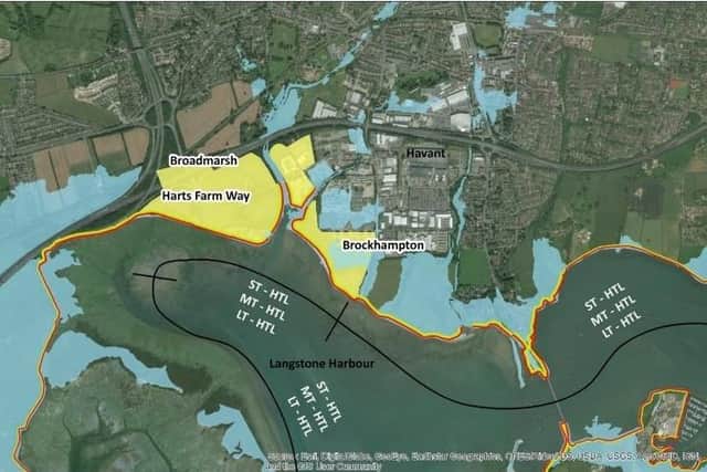 Map of the Havant borough (Broadmarsh and Brockhampton) landfills