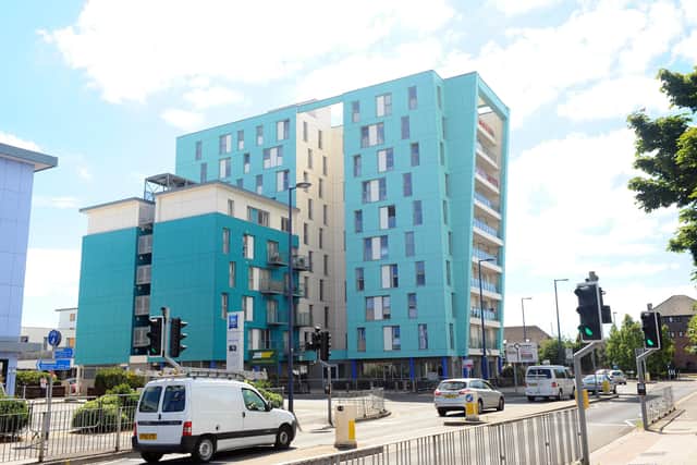 Residents of Vista apartments in Fratton, Portsmouth, are scared they could have to foot a bill of up to £100,000 each for cladding works that have already been carried out.
Picture: Sarah Standing (040820-1976)