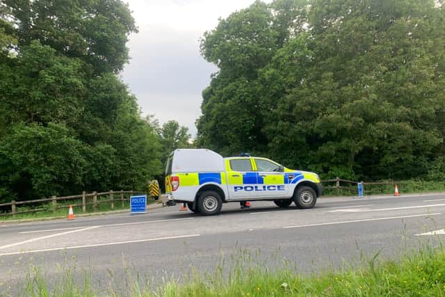 Police at Havant Thicket on May 21 2020 on the night that Hampshire police said they found a body in the search for missing 16-year-old Louise Smith from Havant after she went missing on VE Day, May 8 2020. Picture: Sarah Standing