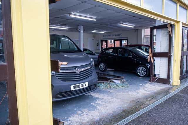 Pictured: Damages to the shop at GT Hewett & Son, Copnor, Portsmouth

Picture: Habibur Rahman