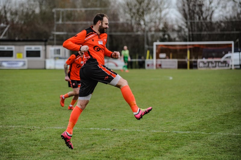 Brett Pitman has just scored his 30th league goal of the season for Portchester. Picture by Daniel Haswell