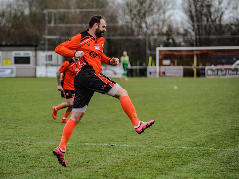 Brett Pitman has just scored his 30th league goal of the season for Portchester. Picture by Daniel Haswell