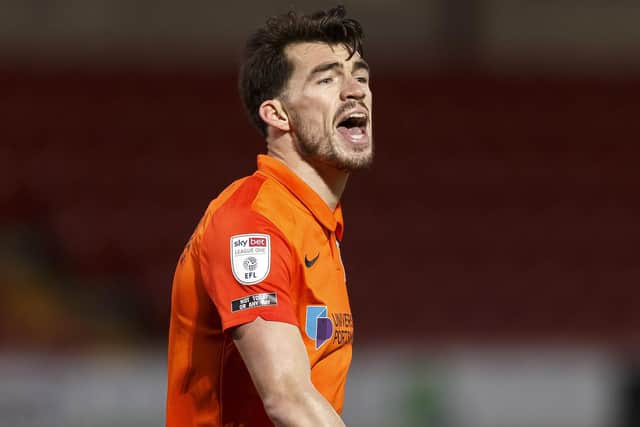 John Marquis of Portsmouth during the Sky Bet League One match between Fleetwood Town and Portsmouth at Highbury Stadium on January 16th 2021 in Fleetwood, England. (Photo by Daniel Chesterton/phcimages.com)