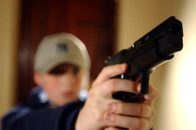 The BB gun was seized by police. Picture: Ian Robinson