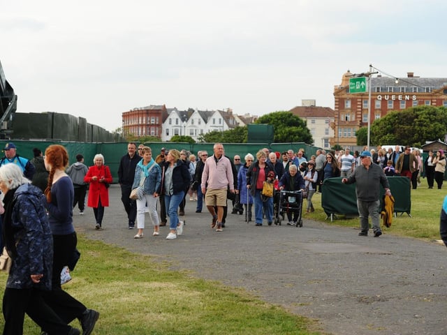 Crowds arriving at the Southsea Common evening ceremony. Picture: Sarah Standing