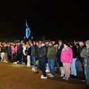 Pictured is:  Friends and family gather for the vigil.

Picture: Keith Woodland (290121-60)