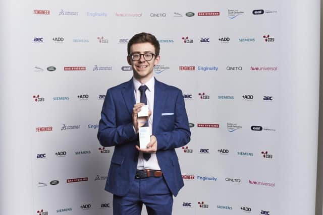 Ryan Yates with his award. Pic BAE Systems.