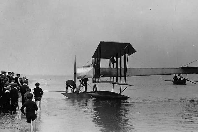 A hydroplane (seaplane) off Eastney beach 1919. Picture: Barry Cox collection.