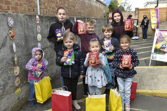 Children with their Easter eggs Picture: Allan Hutchings (030421-3036)