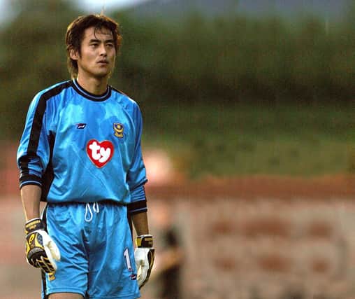 Yoshi Kawaguchi was previously the last goalkeeper to be introduced at half-time for Pompey in a competitive match - until Saturday