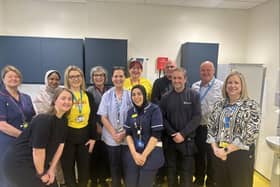 Group shot of paediatric team and representatives from Sophie's Legacy, Equans and The Hospital Company