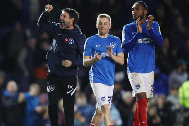 Gaffer For A Day James Ayles was encouraged by Pompey's win - but definitely not impressed by the referee. Picture: Joe Pepler