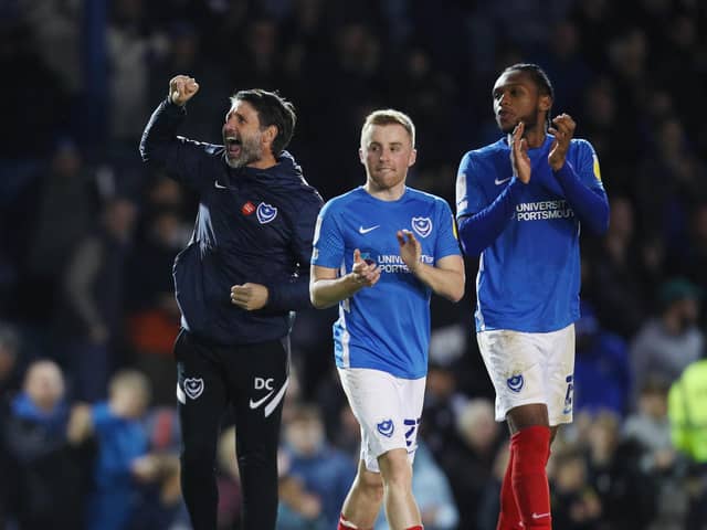 Gaffer For A Day James Ayles was encouraged by Pompey's win - but definitely not impressed by the referee. Picture: Joe Pepler