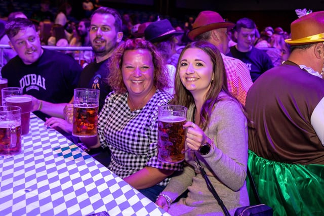 Fun times at the Oktoberfest, Portsmouth. Picture: Mike Cooter (240922)
