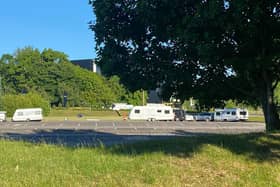 Travellers have camped in the eastern car park at Lakeside North Harbour.