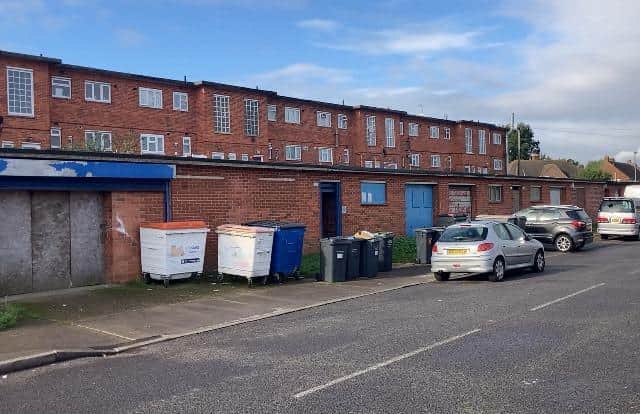 Gosport murder scene showing street behind row of shops in Nobes Avenue where Levi Kent was stabbed in his car