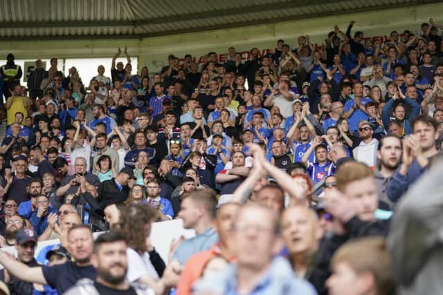 Pompey fans at Derby.