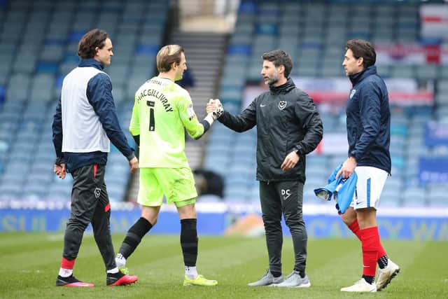 Danny Cowley and Craig MacGillivray, who is one of the out-of-contract players this summer