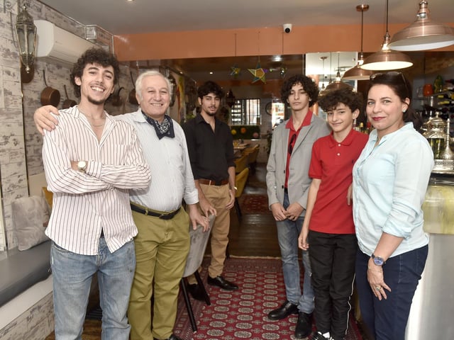 Zaytoona Moroccan Restaurant officially opened in Marmion Road, Southsea, on June 30, 2023.

Pictured is: The Arrabetou family (l-r) Eissa, Hakem, Sammy, Yuniss, Hamoody and Zainab.

Picture: Sarah Standing