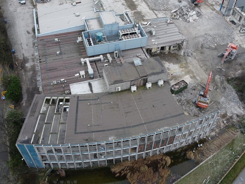 The Hilsea landscape has been changing all week as the demolition crew flatten the main building at the front of the site - this is how it looked earlier this week