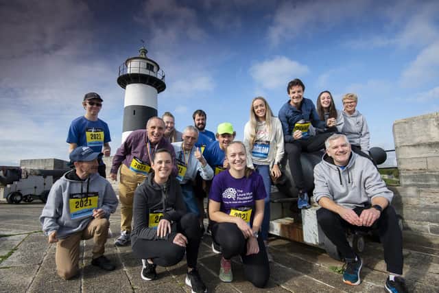 Stephanie Losh (pictured middle left at the Great South Run launch event) will be competing in the 10-mile event for the first time.