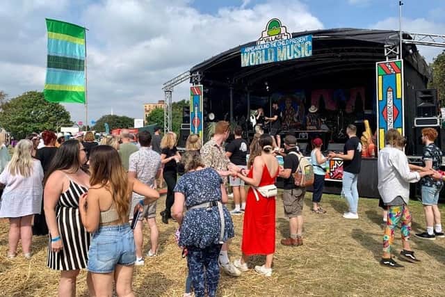 Salsa Solent Dance Academy is hosting the first day of Live at The Bandstand 2022. Pictured at Victorious Festival 2021 in the World Music Village