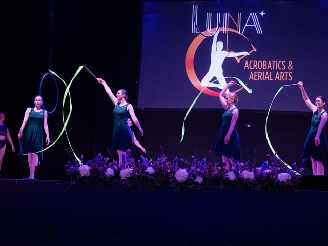 Luna Acrobatics and Aerial arts entertain the guests at The Inspirational Women Of Portsmouth Awards 2024