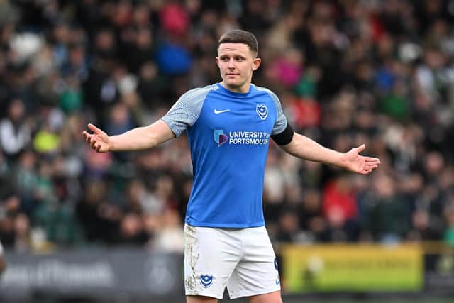 Gaffer For A Day Ryan Stillwell chose Colby Bishop as his Pompey man of the match in the 3-1 defeat at Plymouth. Picture: Graham Hunt/ProSportsImages