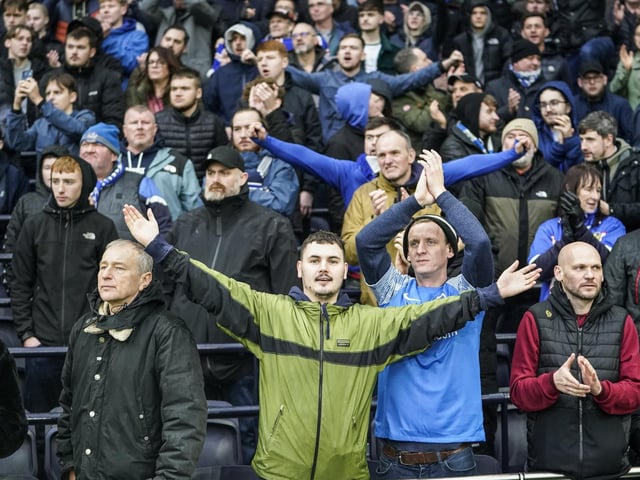 Pompey fans at the Tottenham Hotspur Stadium.