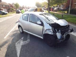 One of the vehicles involved in the crash. Picture: Bob Hind