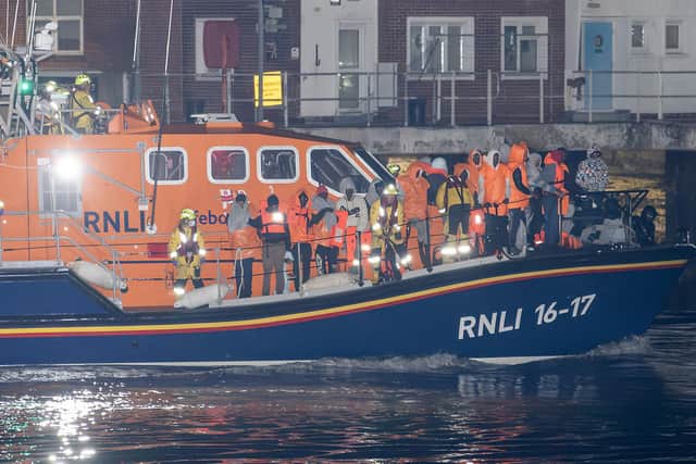 Migrants being brought into Fort Blockhouse in Gosport on October 4