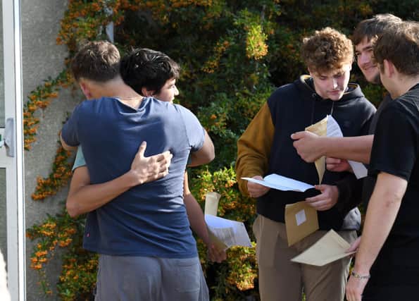 Students collecting their A-Level results at Bay House School & Sixth Form in Gosport, Hampshire.2022
Photo: Paul Jacobs/pictureexclusive.com